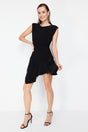 Black Waisted Skater Dress Tprss24el00099