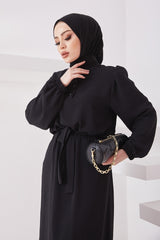 Meyra Button Ayrobin Dress - Black Ms00mc99300