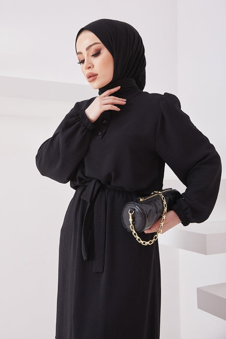 Meyra Button Ayrobin Dress - Black Ms00mc99300