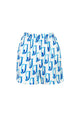 Women's Coffee Ecru Waist Printed Shorts With Elastic Pockets Lg-oz250-srt