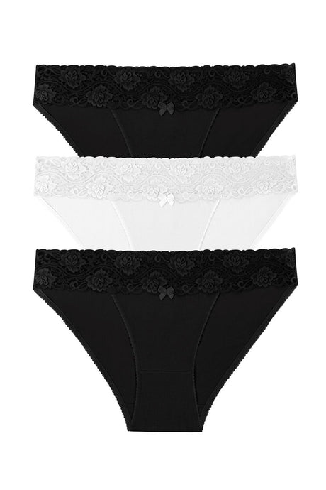 3 Pack Lace Cotton Slip Panties St0047601