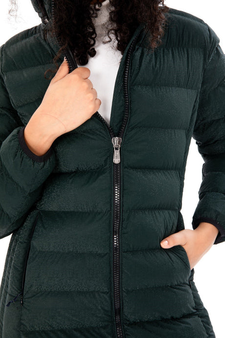 Women's Long Neck Detachable Hooded Padded Inflatable Coat 8664 Gfx8664