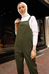 Lindy Jumpsuit With Straps - Khaki Ms00in3002