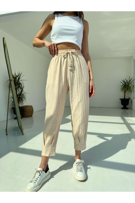 Stone Leg Pleated Pants 50455