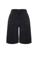 Black High Waist Denim Shorts & Bermuda Twoss24sr00007