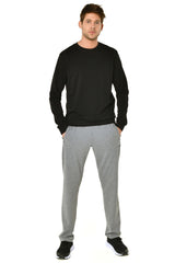 Men's Black Crew Neck Solid Color Casual And Sports Sweatshirt 8418 Tb21ml11w8418-1