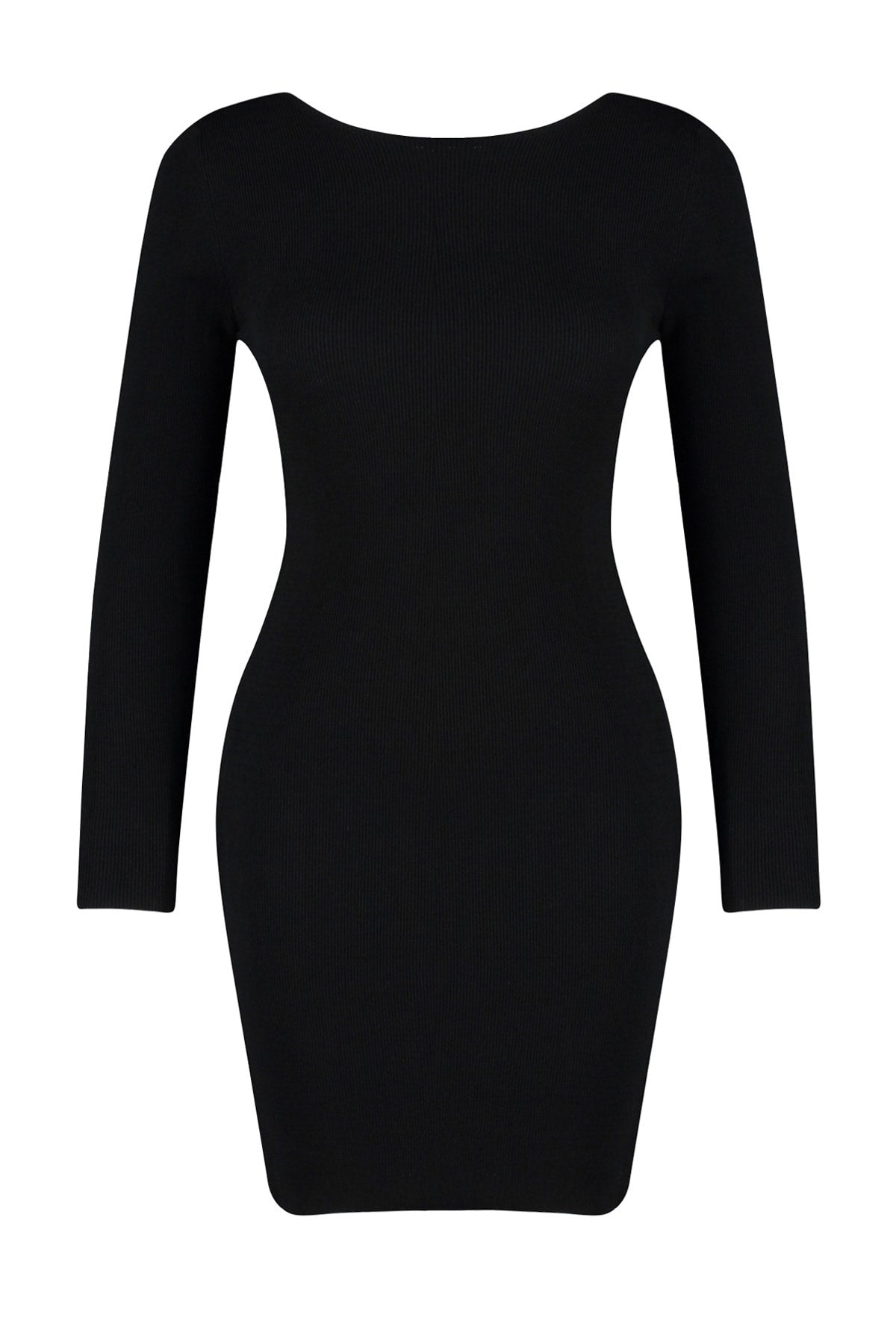 Black Mini Knitwear Back Detailed Dress Twoaw24el00089