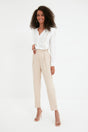 Beige Cigarette Woven Pants Twoaw22pl0363