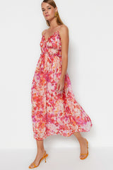 Ecru Ruffle Detailed A Cut/bell Shape Maxi Lined Woven Dress Twoss23el02013