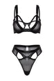 Black Capless Tape Detailed Lingerie Set Thmaw24cc00003