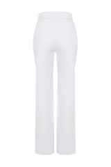 White Ripped High Waist Wide Leg Jeans Twoss24je00167