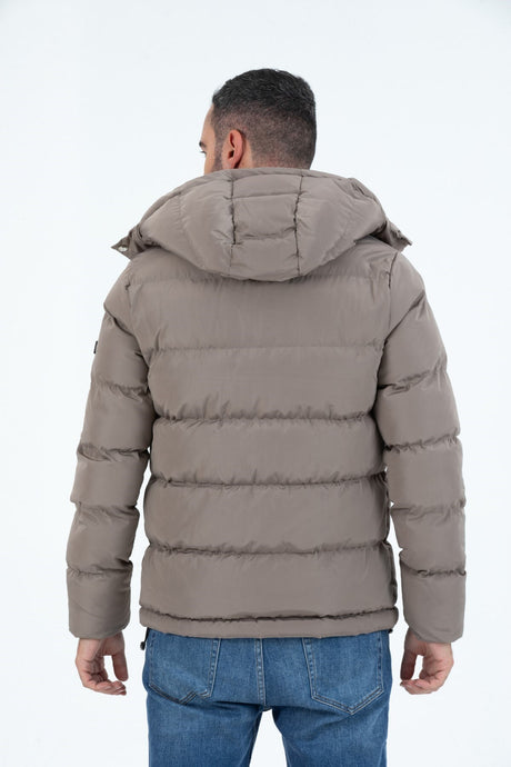 Men's Short Removable Hooded Padded Windproof Water Repellent Inflatable Coat 9688 Gfx9688