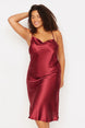 Black Strappy Satin Woven Back Detailed Nightgown Tbbss22gc00001