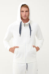 Men's Navy Organic Cotton Pocket Zipper Hooded Casual And Sports Tracksuit Top 0802 Tb23my06s0802-1