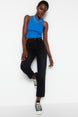 Black High Waist Straight Jeans Twoss23je00089