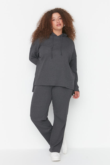 Anthracite Knitted Bottom Top Suit Tbbaw23cp00016