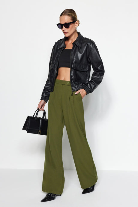 Oil Wide Leg Wide Leg High Waist Woven Pants Twoaw22pl0066