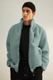 Ecru Mens Regular Fit Welsoft Plush Coat Tmnaw24mo00032