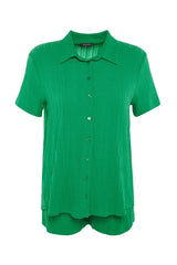 Green Woven Shirt Shorts Suit Tbess23au00022