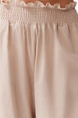 Beige Woven 100% Cotton Pants Tbess24pl00010