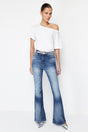 Blue More Sustainable High Waist Flare Jeans Twoss24je00123