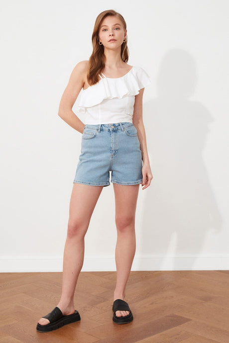 Indigo Mom High Waist Denim Shorts Twoss20sr0210