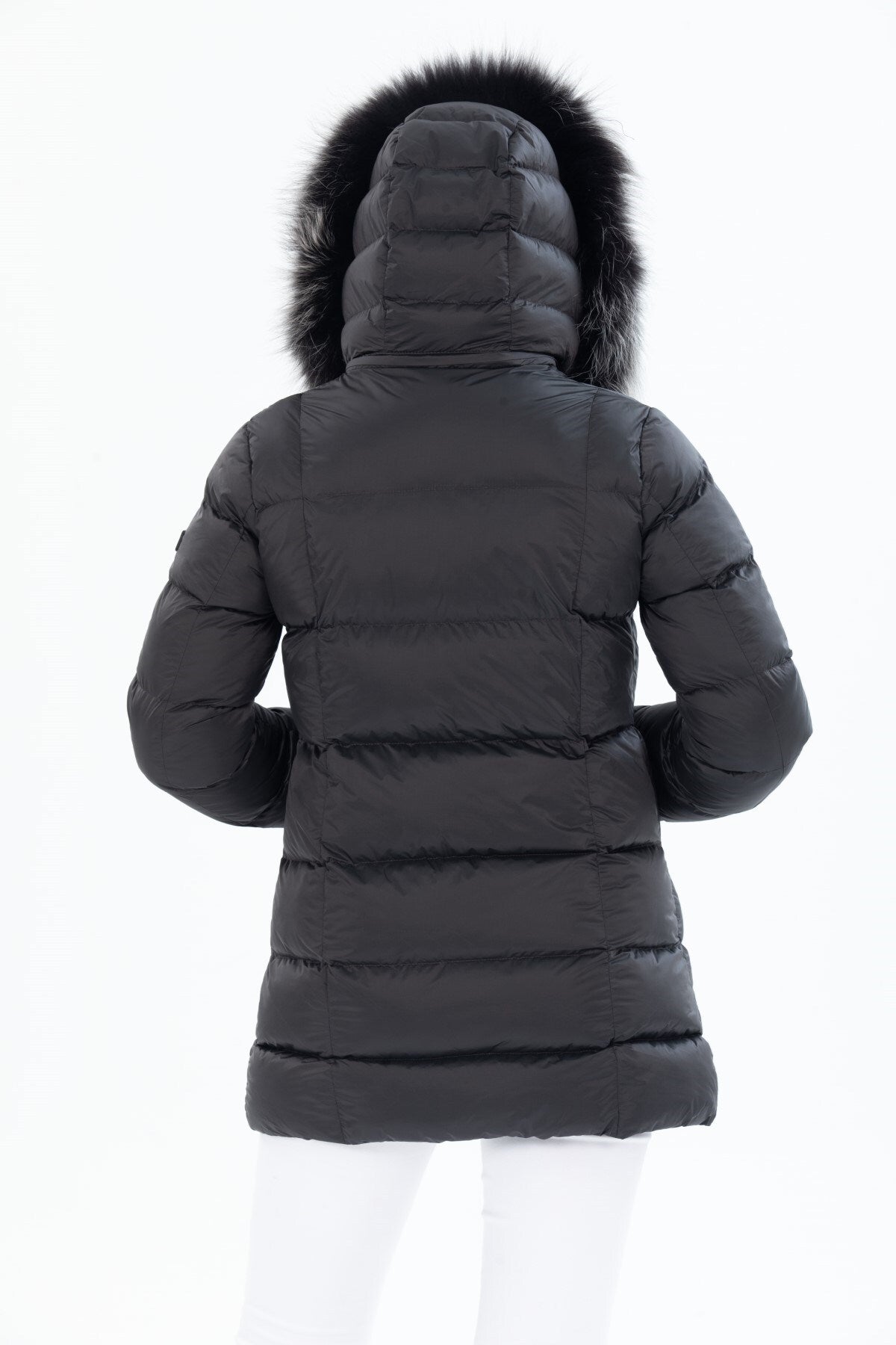 Women's Long Removable Fur Hooded Padded Windproof Water Repellent Inflatable Coat 8651 Gfx8651