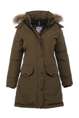 Women's Long Removable Fur Hooded Padded Windproof Water Repellent Inflatable Coat 8645 Gfx8645