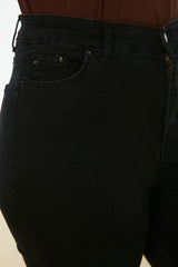 Dark Blue High Waist Flexible Skinny Jeans Tbbss22je0075