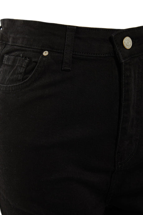 Black High Waist Flare Jeans Tbbaw23je00001