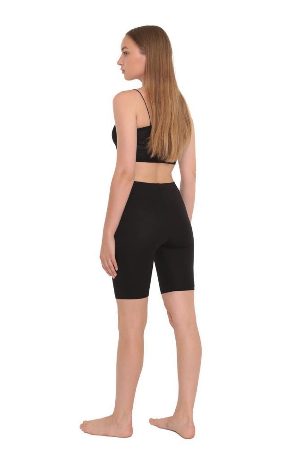 2pcs Cotton Elastane (lycra) High Waist Laptop Women Shorts Tights 2003 Alm-20036