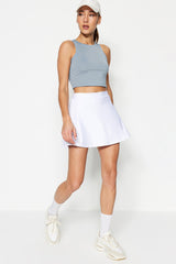 Black 2 Layer Sports Shorts Skirt Twoss22sr00067