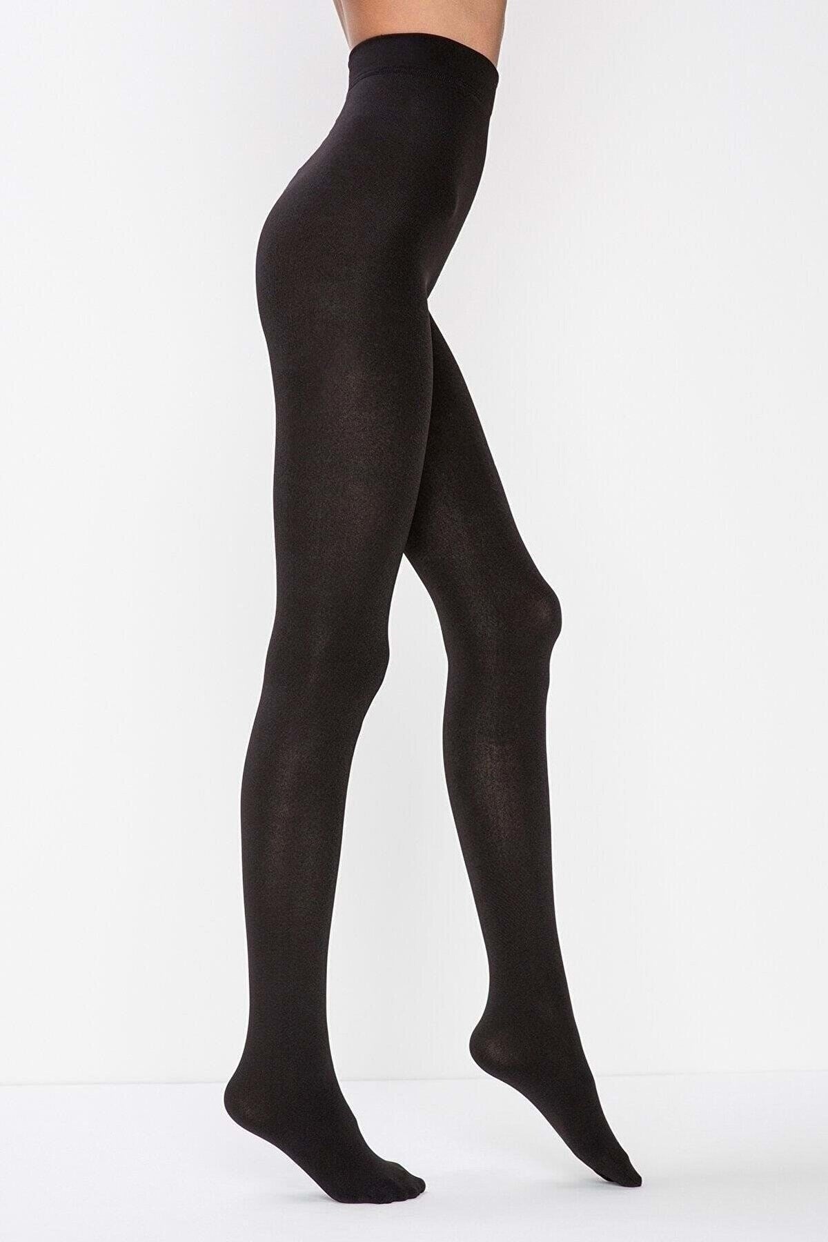 Women's Black Inside Fleece Thermal Pantyhose 5003965