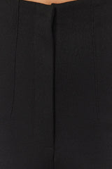 Black Stitching Detailed High Waist Carrot Fit Knit Pants Twoaw24pl00161