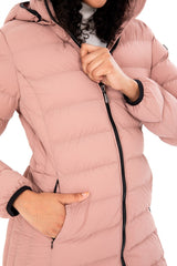 Women's Long Neck Detachable Hooded Padded Inflatable Coat 8664 Gfx8664