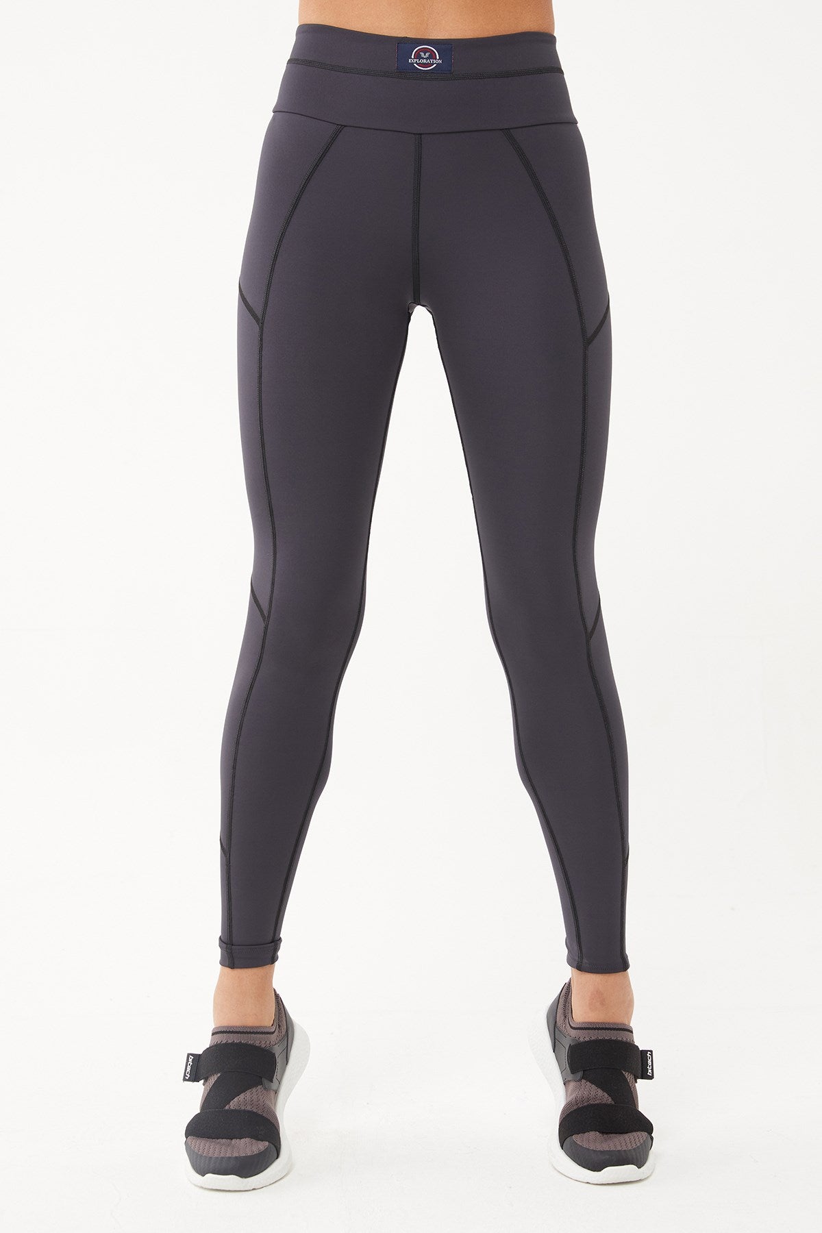 Women's Dark Anthracite High Waist Bouncer Elastane Sports Leggings 1567 Tb23wl09w1567-1