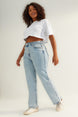 Dark Blue High Waist Additional Feature Not Available Straight Plus Size Jeans Tbbaw24cj00045