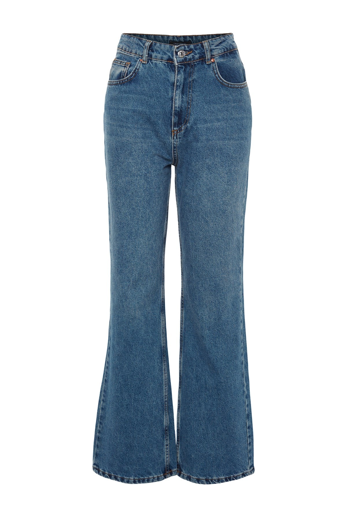 Blue High Waist Wide Leg Jeans Twoaw24je00184