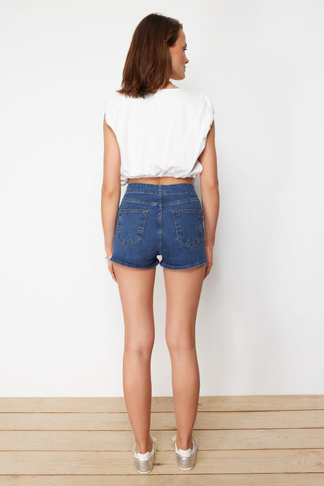 Black Mini Denim Shorts & Bermuda Twoss24sr00084