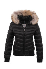 Women's Short Removable Fur Hooded Padded Water Repellent Inflatable Coat 8637 Gfx8637