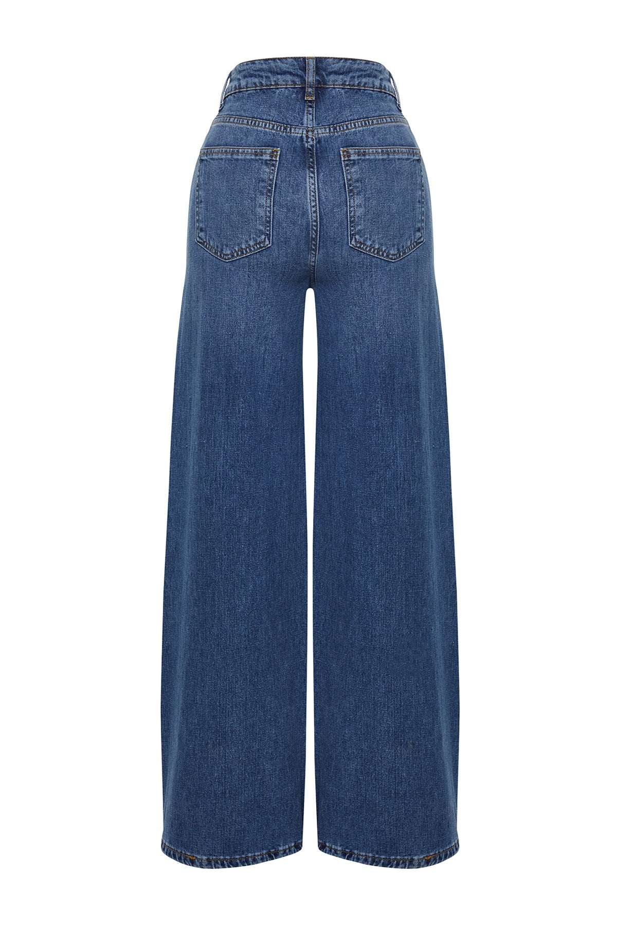 Blue More Sustainable Seam Detailed High Waist Wide Leg Jeans Twoss24je00116