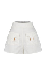 100% Cotton Shorts & Bermuda Shorts With Beige Woven Accessories Tbess23sr00026