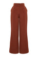 Brown High Waist Wide Leg/wide Leg Pleated Woven Pants Twoaw21pl0076