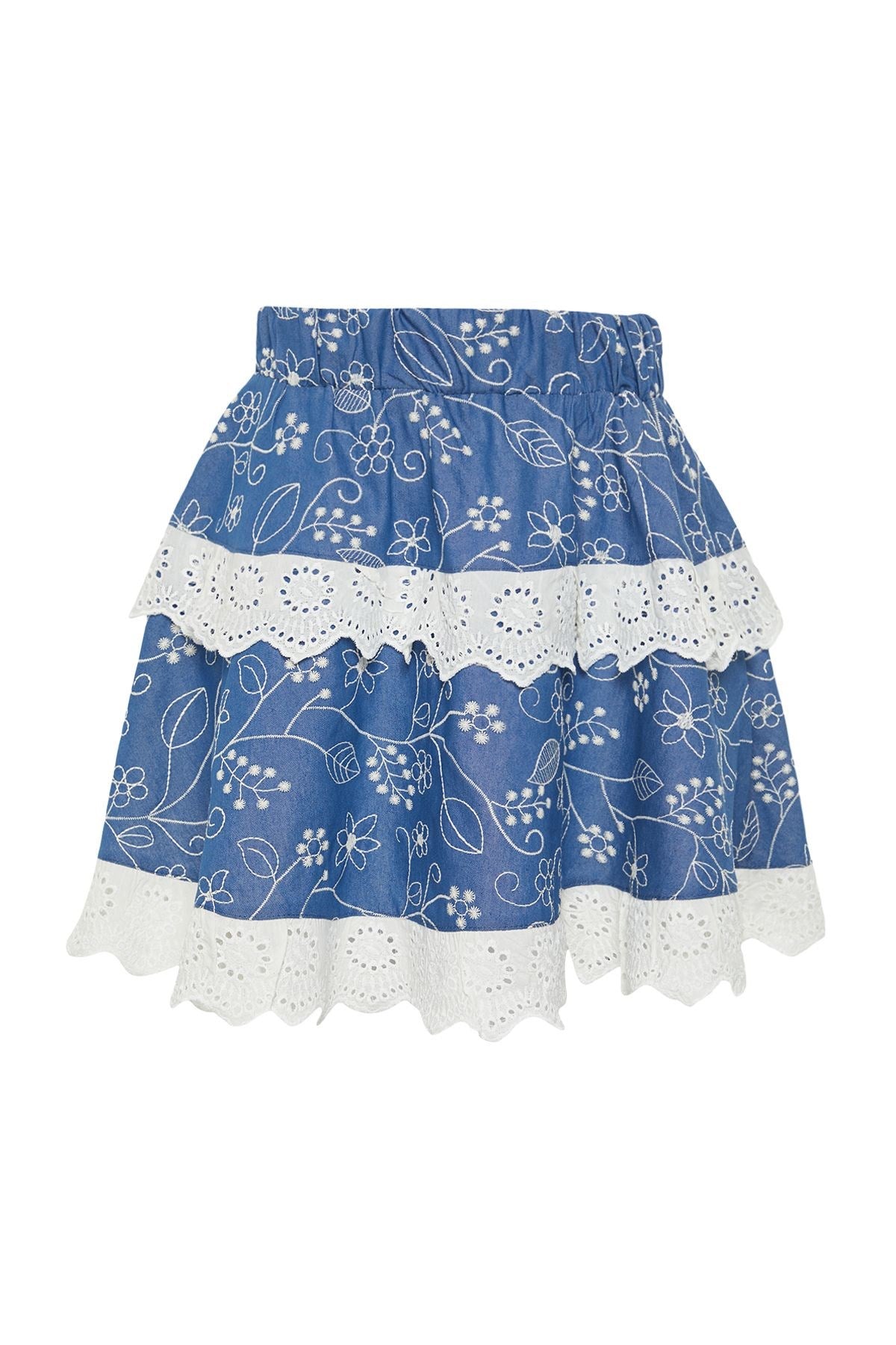 Blue Lace Mini Woven Skirt Twoss24et00182