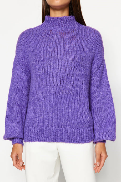 Stone Soft Textured Thick Crew Neck Knitwear Sweater Twoaw24kz00290