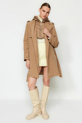 Mink Oversize Wide Cut Belted Water Repellent Trench Coat Twoaw24tr00051