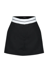 Black Waist Detailed Woven Shorts Skirt Twoaw24sr00009