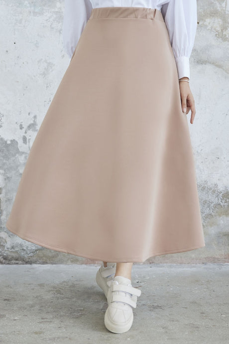 Elly Scuba Skirt - Beige Ms00in01