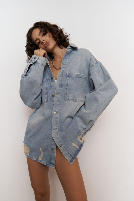 Astra Blue Oversize Unisex Jean Jacket 2273