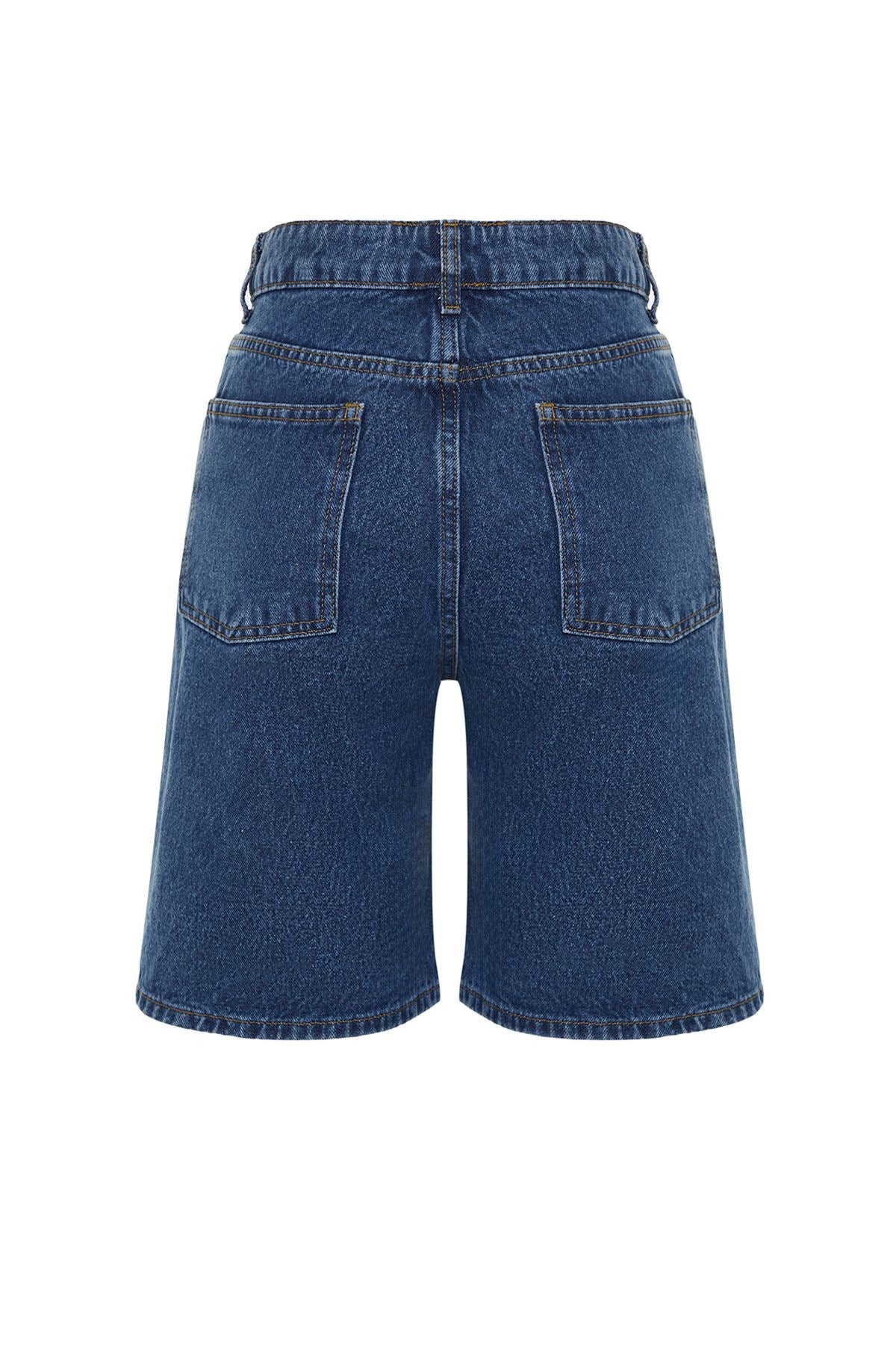 Blue Cargo Pocket Regular Waist Denim Shorts & Bermuda Twoss24sr00014